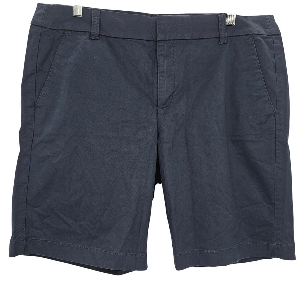 J. Crew Womans size 12 Frankie 9" Bermuda Chino Dress Shorts Navy Blue AL569 NEW